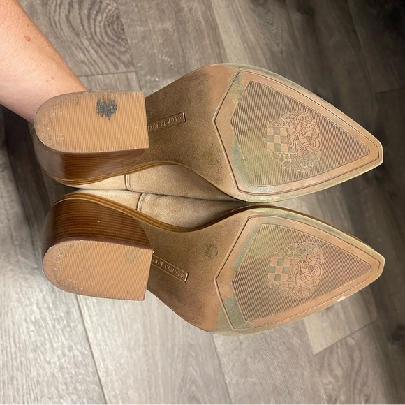 Vince camuto gigietta tan suede ankle booties cut out 7.5 - Picture 6 of 9